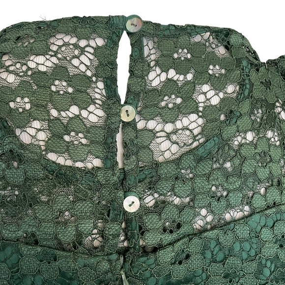 ALTAR’D State Dark Hunter Green Lace Overlay Dress St Patrick’s Day Fit Flare S - Picture 4 of 7